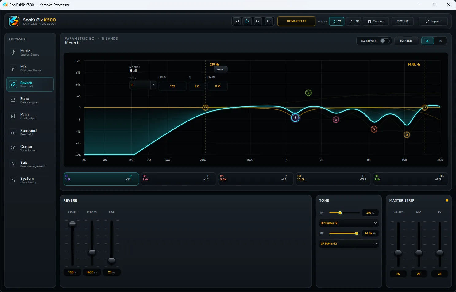 Vocal reverb section